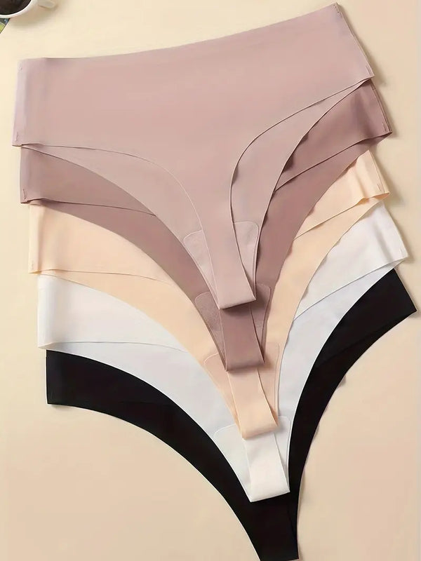 Seamless Ice Silk Thong – Mid-Rise, Sexy & Minimalist