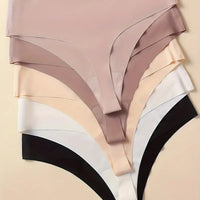 5 units Pack - Seamless Ice Silk Thong – Mid-Rise, Sexy & Minimalist