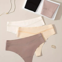 5 units Pack - Seamless Ice Silk Thong – Mid-Rise, Sexy & Minimalist