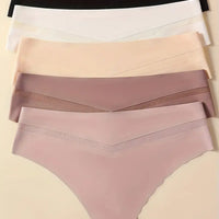 5 units Pack - Seamless Ice Silk Thong – Mid-Rise, Sexy & Minimalist