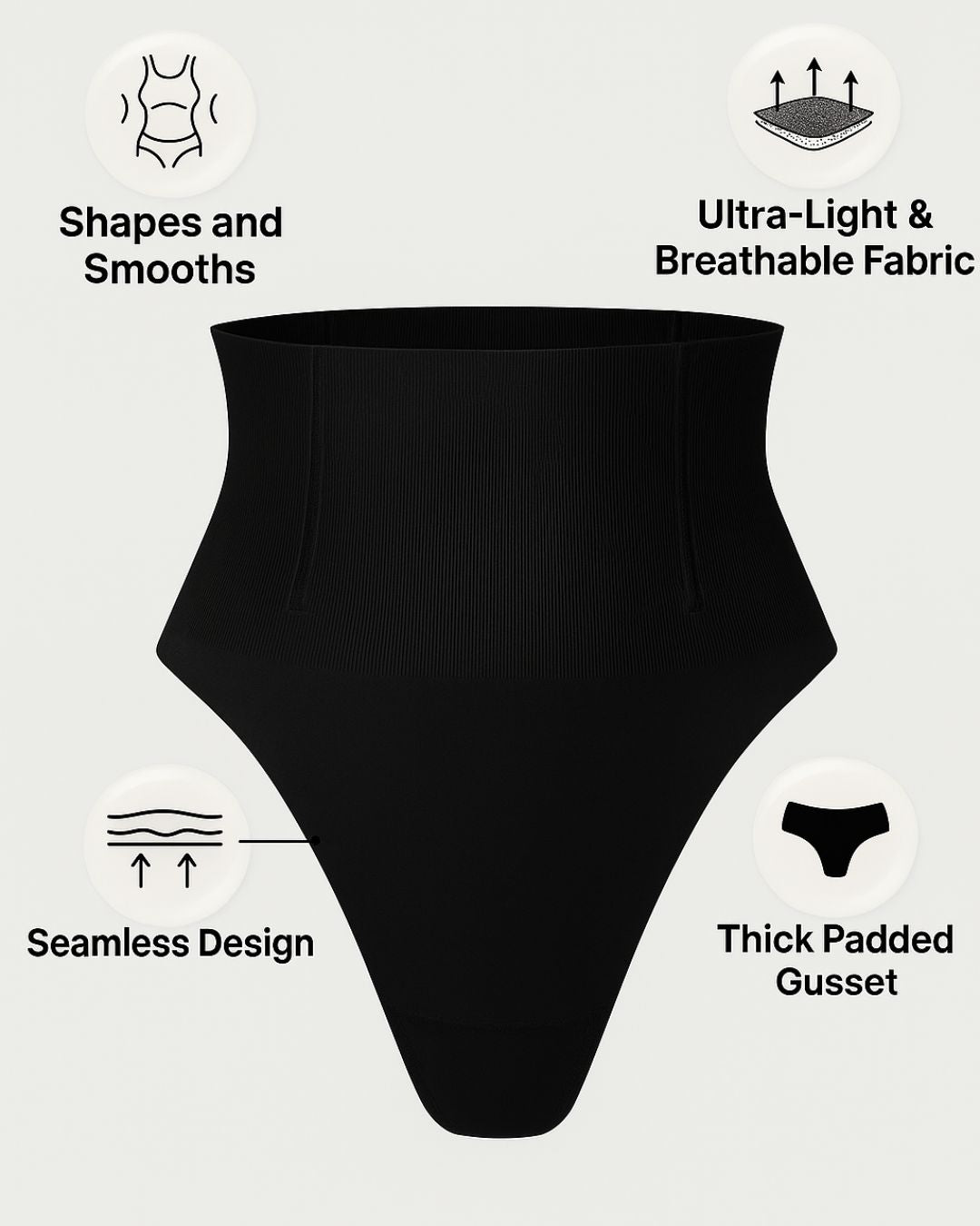Tummy Control Camel Toe Proof Thong