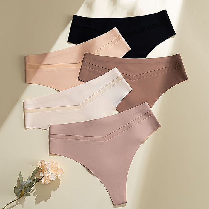 Seamless Ice Silk Thong – Mid-Rise, Sexy & Minimalist